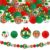 65Pcs Christmas Silicone Beads Kit, 3D Christmas Wreath & Gingerbread Man Focal Beads, 15mm Printed Round Beads for DIY Beaded Pens, Keychains, Necklaces, Bag Charms & Home Christmas Decorations