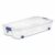 66-Qt Clear Underbed Storage Bin with Blue Latches and Rolling Casters