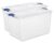 66 Quart Clear Plastic Latching Storage Bin with Lid, 2 Pack