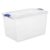 66 Quart Large Clear Plastic Latching Storage Bin with Latch Lid