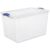 66 Quart Large Clear Storage Bin with Blue Latching Lid