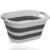 68L Large Collapsible Foldable Basket with Handle White Grey Storage Bin