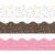 69ft Sprinkles Bulletin Board Borders White Brown Pink Decorative Trim Border 3 Styles Scalloped Border Stickers for School Wall Blackboard Classroom DIY Crafts, 60Pcs