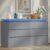 6 Drawer Dresser for Bedroom, 47.2″ Long Grew Chest of Drawers with Charging Station & LED Lights,Curved Profile Design,Double Wooden Closet Storage Cabinet,Modern Dresser TV Stand with Deep Drawers