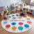6 ft Round Calming Corner Rug, Classroom Rug Elementary, Feelings Chart Emotion Mat with 15 Faces, Washable Non Slip Sel Circle Time Carpet for Preschool Reading Nook Daycare Kids Playroom