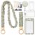 6 in 1 Set Green Stripes Scrunchies Lanyards for Id Badges, Long and Short Stretchy Lanyard with ID Badges Holders for Women Teacher Nurse