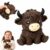 6in Highland Cow Squishy Jumbo,Giant Highland Cow Squishy Big Realistic Moldable Soft Squishys Slow Rising Squeeze Toys for Kids Adults Slow Rising Fun Sensory Fidget Toy