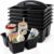 6 Pack 3-Compartment Plastic Classroom Caddy with Handle for School(Black)