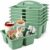 6 Pack 3-Compartment Plastic Classroom Caddy with Handle for School(Green)