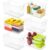 6 Pack Plastic Clear Bins for Organizing- With Handle -11″ Large Pantry Organizer Bins for Shelves Snack,Food or Cleaning Supplies,Fridge Organizers and Storage,Acrylic Kitchen Storage Containers
