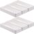 6 Pack Plastic Desk Drawer Organizer Tray 9.5 x 3 x 1.4 Inch White Desk Organizer Desktop Accessory Tray Stackable Trays for Office Makeup Bathroom Kitchen Vanity