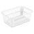 (6 Pack) Storage Basket, Versatile Open Plastic Bin, White