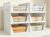 6 Pack White PP Plastic Stackable Closet Storage Baskets with Slide Rails