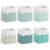 6 Pcs 11 x 11 Inch Light Green Cube Storage Bins Fabric Square Cube Baskets