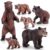 6PCS Brown Bear Figurines Forest Animals Toy for Kids 3-5 Thanksgiving Gift