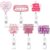 6Pcs Cute Badge Reel Retractable Nurse Gifts Funny Badge Holder with Alligator Clip Glitter ID Name Badges Reel Buddy Pink Nurse Doctor Assistant Gifts Accessories Fun Office Medical Stuff Essentials