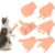 6 Pcs Finger Puppet Mini Cat Hands TPR Flat Palm Clenched Fist