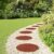 6 Pcs Garden Stepping Stones 17.72 Inch Diameter Rubber Pavers for Walkway Path Backyard Lawn Decor Red