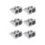 6Pcs Silver Magnesium Pencil Sharpener, Magnesium Metal Manual, Double Holes Rectangular, Handheld Pencil Sharpener, Writing and Correction Supplies