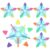 6pcs Star Shaped Highlighter Pens, Five Point Fluorescent Pp Markers