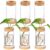6 Pcs Terrariums for Plant Propagation, Glass Containers with Corks and Bamboo Saucers, Desktop Propagation Vases, Tabletop Water Planting Containers, Glass Container Stations for Decor