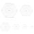 6PCS Transparent Acrylic Hexagon Measuring Template Set 1/1.5/2/3/4/5inch