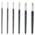 6 Pcs Wool Brush Set for Dry Brushing, Miniature Detailing Brush Kit with Black Wood Handle and Metal Ferrule, for Ceramic, Plaster, Model, Hobby Paint Brushes