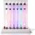 6 Rare Gas Glass Tubes with Stand, Rare Gas Glow Tubes Set, 99.999% High Purity Noble Gases (he/ne/ar/n2/h2/hg), Spectrum Demonstration for Science Education, Collection, Teaching