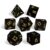 7-Piece Glass Dice Set with Case Obsidian Dungeons and Dragon and Tabletop Game
