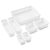 7-Piece White Plastic Drawer Organizer Bin Set, 4 Assorted Sizes