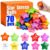 70 Pack Star Stress Balls Bulk, Foam Fidget Toys with Motivational Quotes