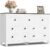 Farmhouse TV Stand, 51.18″ Wide 7 Drawer Media Console for 65″ TV, Wooden Storage Cabinet for Living Room, Hallway, White