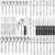 Pleafind 48-Piece Stainless Steel Silverware Set for 8 – Heavy Duty Flatware Set Including Steak Knives, Forks, Spoons and Dinner Knives, Mirror Polished Kitchen Utensils Set, Dishwasher Safe