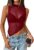 UNCLECAT Womens Sheer Mesh Mock Neck Tank Tops