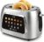 Tesslux Toaster 2 Slice, Extra Wide Slot, 900W, Touch Screen Panel, Silver | LED Countdown, 6 Bread Modes, 6 Browning Levels, Memory Button, Defrost, Reheat, Cancel, Crumb Tray, Brushed Stainless Steel