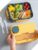 Bento Lunch Box for Kids with 4 Compartments 1300 ml (44 OZ), Utensils and Leak-Proof Lid, Microwave and Dishwasher Safe, Bento Box Adult Blue and Yellow