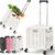 SUNALLY Folding Utility Cart Portable Rolling Crate Handcart Shopping Trolley with Lockable Wheels,Lid, Collapsible Tool Box for Grocery, Travel, Garden, Shop, Office, Luggage, Teacher, White