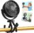 snawowo Mini Portable Stroller Fan, 3000mAh Battery Operated Personal Small Handheld Fan with Flexible Tripod, 360 Rotate 3 Speed Rechargeable Clip on for Car Seat Crib Treadmill Travel Camping