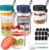 6 Pack Overnight Oats Containers with Lids and Spoons, 16 oz Airtight Oatmeal Container with Measurement Marks, Overnight Oats Jars for Cereal Fruit Vegetable Milk Salad Yogurt Meal Prep