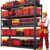71.2″ H Garage Shelving Heavy Duty Storage Shelves, 5T Adjustable Metal Shelving Unit, Utility Garage Organizer Shelf for Basement, Pantry, Warehouse, Supermarket, 45.6″Wx17.7″Dx71.2″H, Black