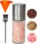 Pepper Grinder Salt Grinder, 5 inch Stainless Steel Pepper Mill w/Adjustable Coarseness, Refillable Salt with Funnel, Cleaning Brush, Manual Pepper Grinder for Black Peppercorns
