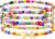 M MOOHAM 5PCS Colorful Beaded Initial Bracelet