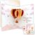 Decorably Red Glitter Foil 5x7in Handmade Individual Pop Up Valentines Day Card, Wife, Significant Other, with Couple & Hot Air Balloon Cutouts – with Envelope & Stickers, Printed Message