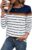 WIHOLL Womens Stripe Tops