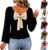 RIANCLUD Women Long Sleeve Back Bow Sweaters