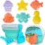 GKDOMS Kids Beach Toys Set with Collapsible Bucket, Sand Molds, Sand Rake and Shovel, Travel Sand Toys Sandplayset for Ages 2-6 (Single Multi)