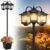 JOYOOWILD 3-Head Solar Lamp Post with Planter