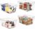 MOONEDGE 4-Pack 10x6x5 Stackable Small Clear Storage Bins with Lids | Plastic small item organizer containers with handles for vanity, craft, office, fridge, kitchen, pantry, bathroom and closet