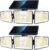 KOOPER Solar Flood Lights, 210 LED Motion Sensor Outdoor Lights, Solar Motion Lights Outdoor Waterproof, 3 Heads 300° Wide Angle Outdoor Security Lights for Yard Patio Garage Entryways, 2 Pack, Black