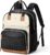 Diaper Bag Backpack – Extra Large Diaper Backpack for 2 Kids Twin, Travel Baby Bags for Mom Dad 25-37L Expandable with Changing Pad, Quilted Beige Black